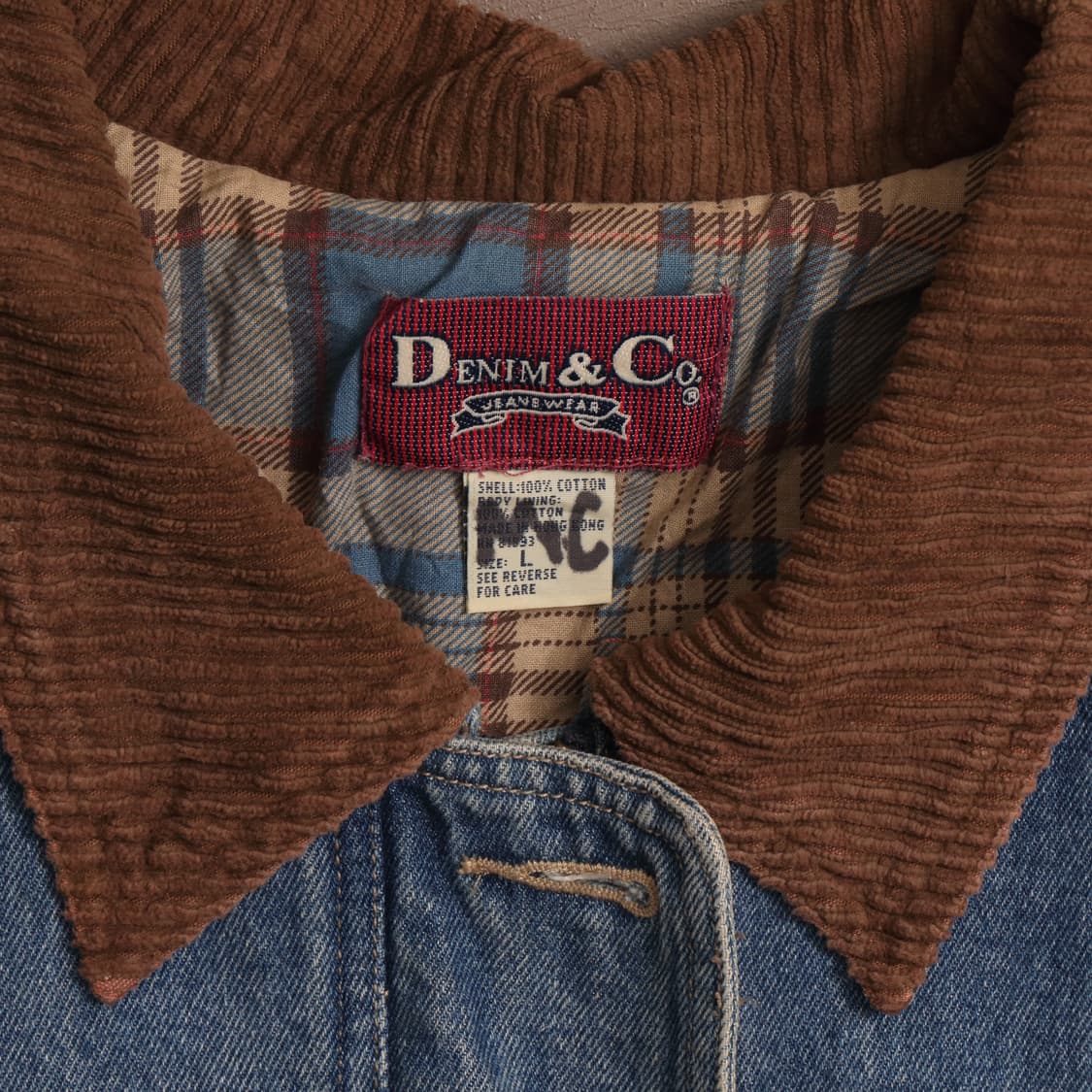 90's 데님앤코 코듀로이카라 커버올 자켓 A1702 상품이미지3