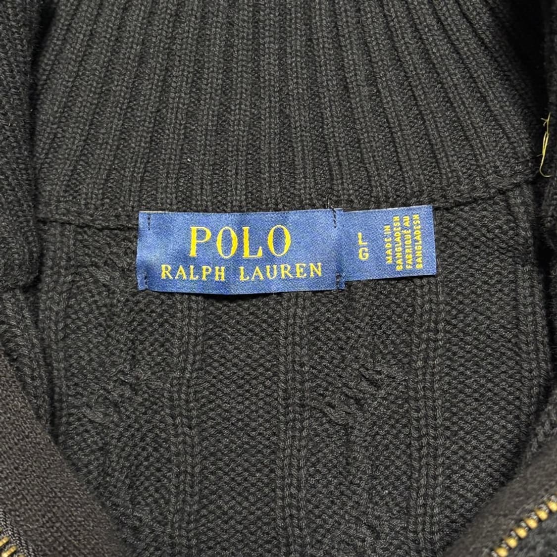 L 폴로랄프로렌 블랙 케이블 반집업 니트 상품이미지4