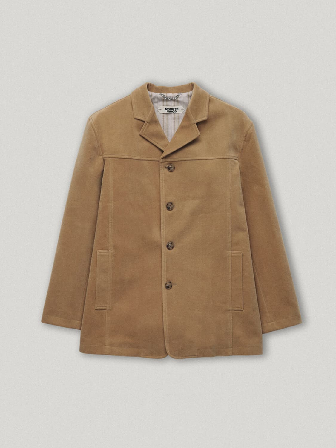 스무드무드 레터 카멜 코튼 자켓 상품이미지1