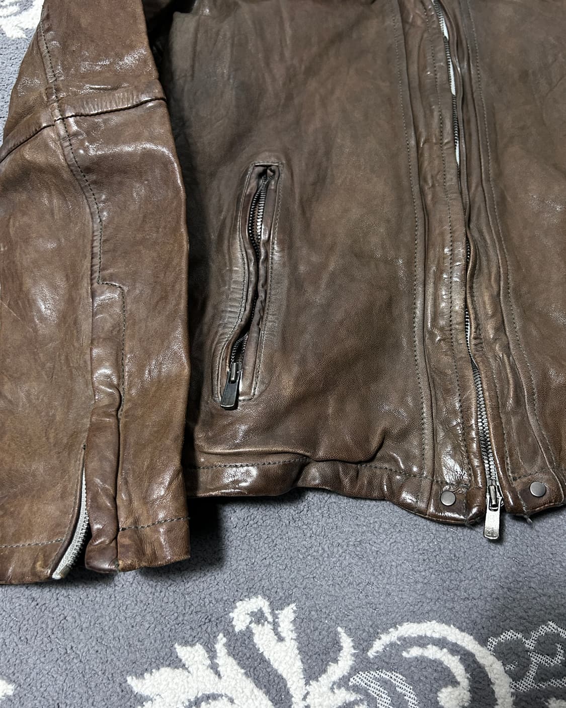 Luva Tram jpn 패이딩 램스킨 래더 자켓 상품이미지4