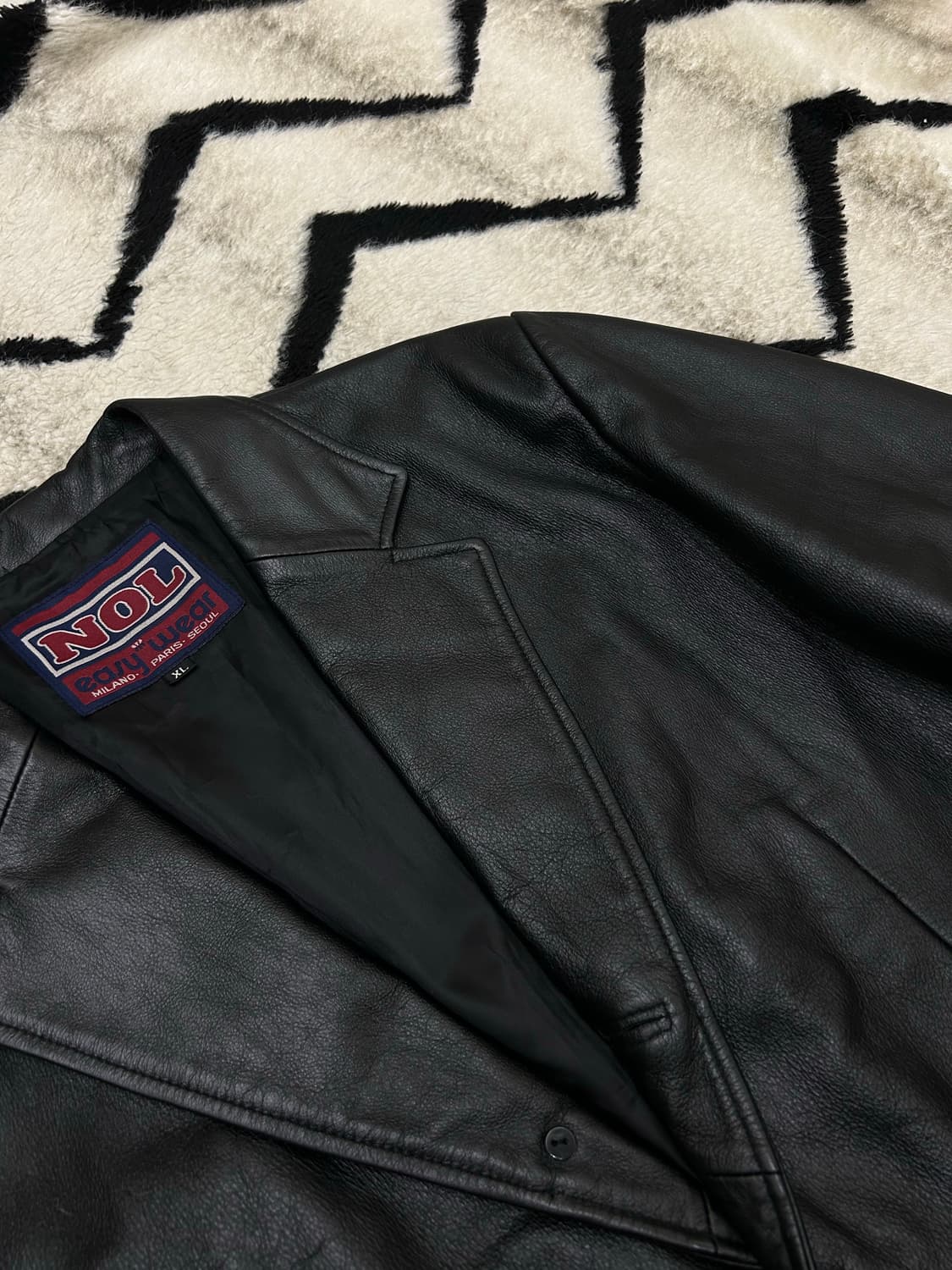 [XL]빈티지NOL 소가죽 블레이저/블랙 상품이미지1