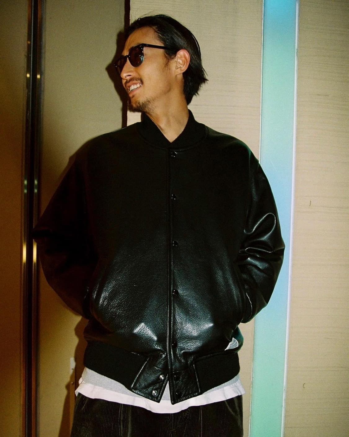 와코마리아 레더 바시티 자켓 상품이미지5