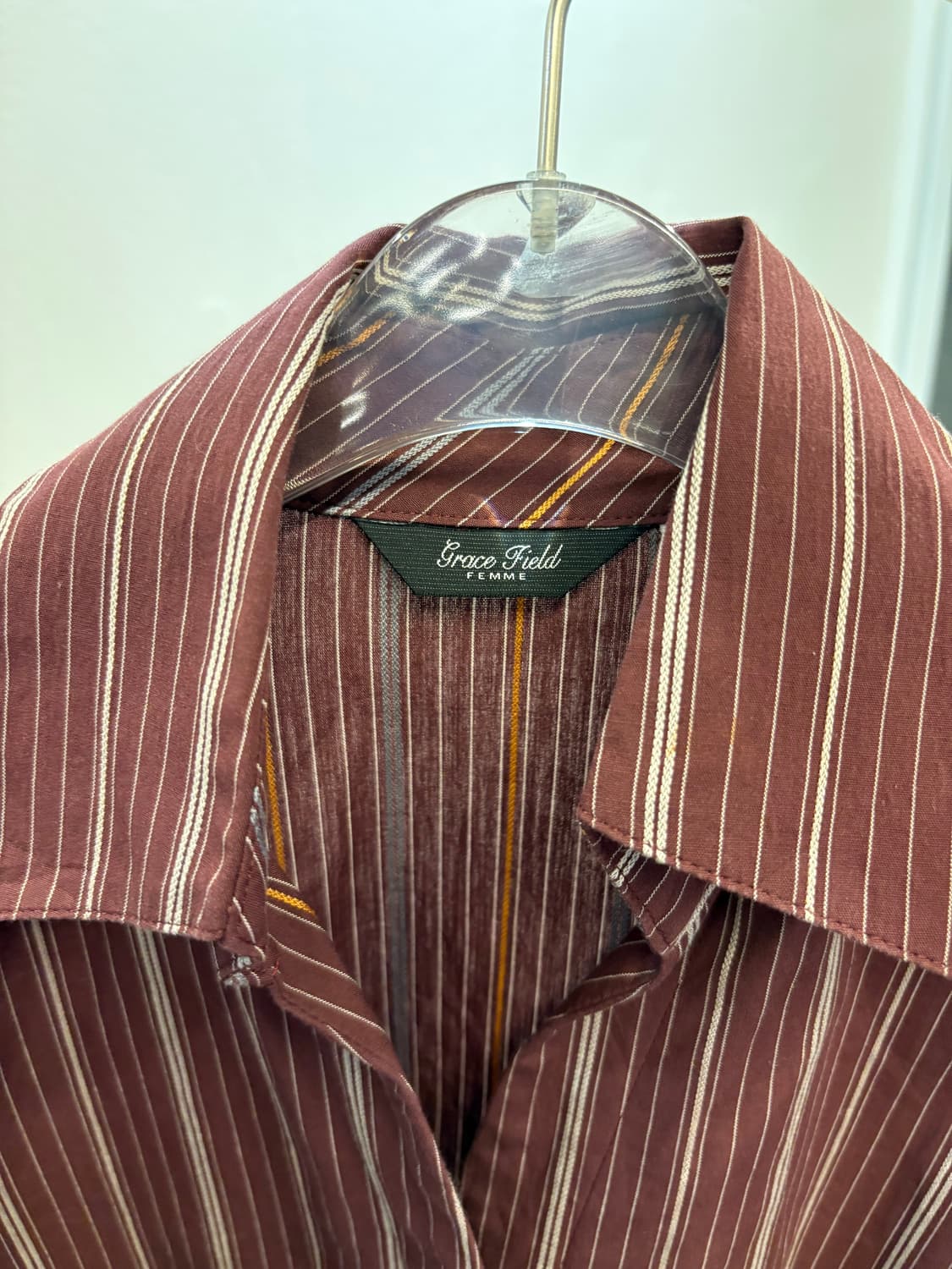 Grace Field wine stripe shirt 상품이미지2
