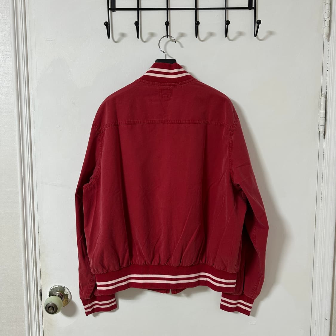 XL 새상품 노아 noah 코튼 바시티자켓 레드 상품이미지2