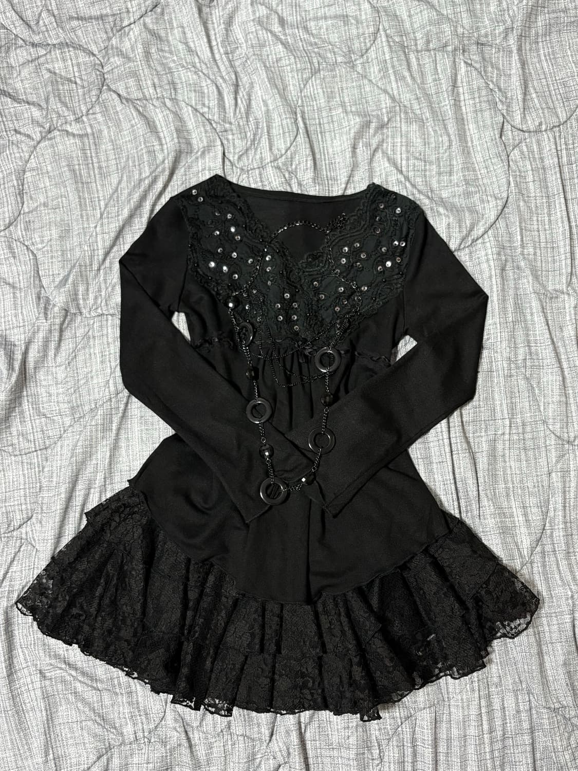 Vintage 오리엔탈 블랙 긴팔 슬리브 상품이미지2