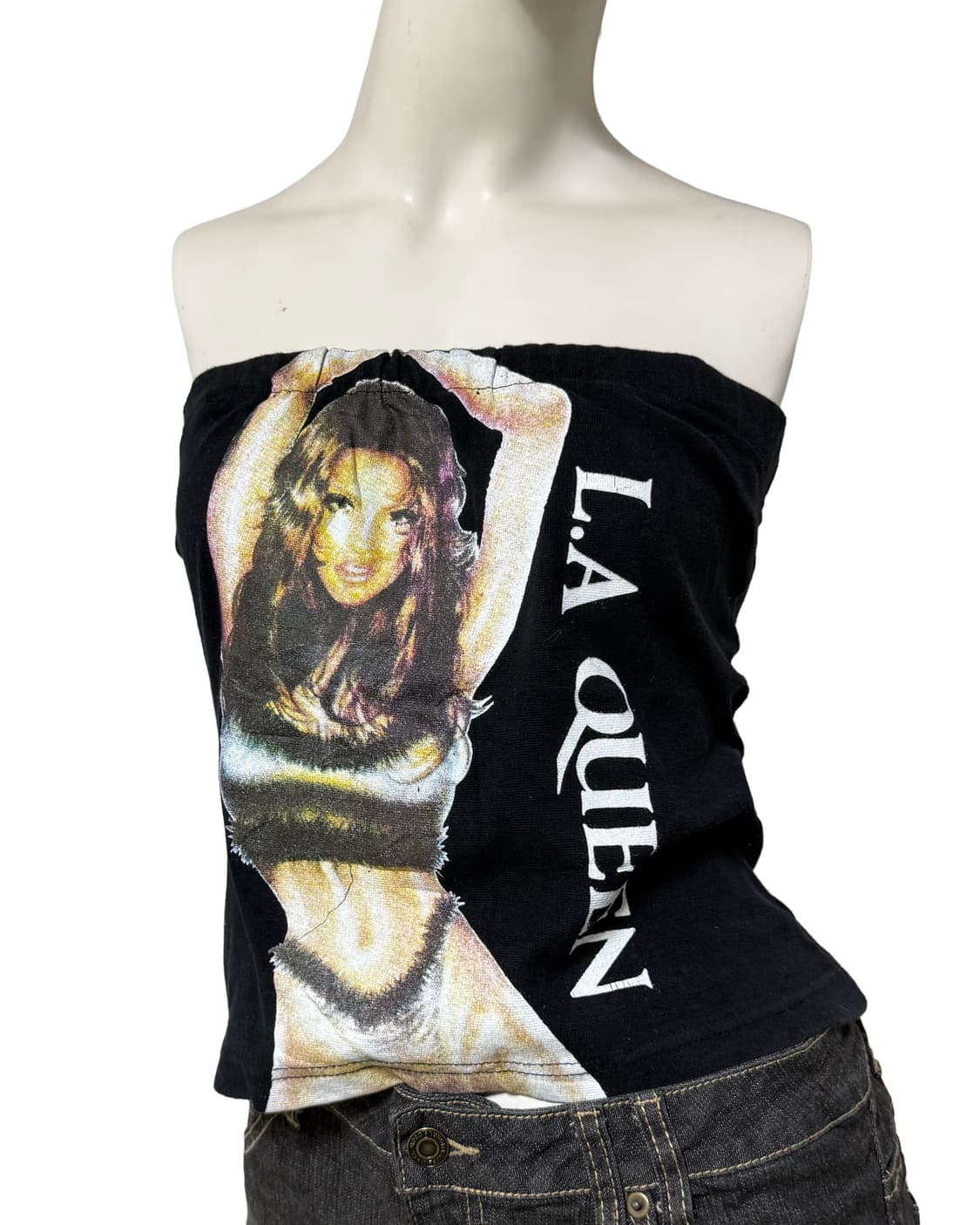 Vtg y2k girl printed tube top 상품이미지1