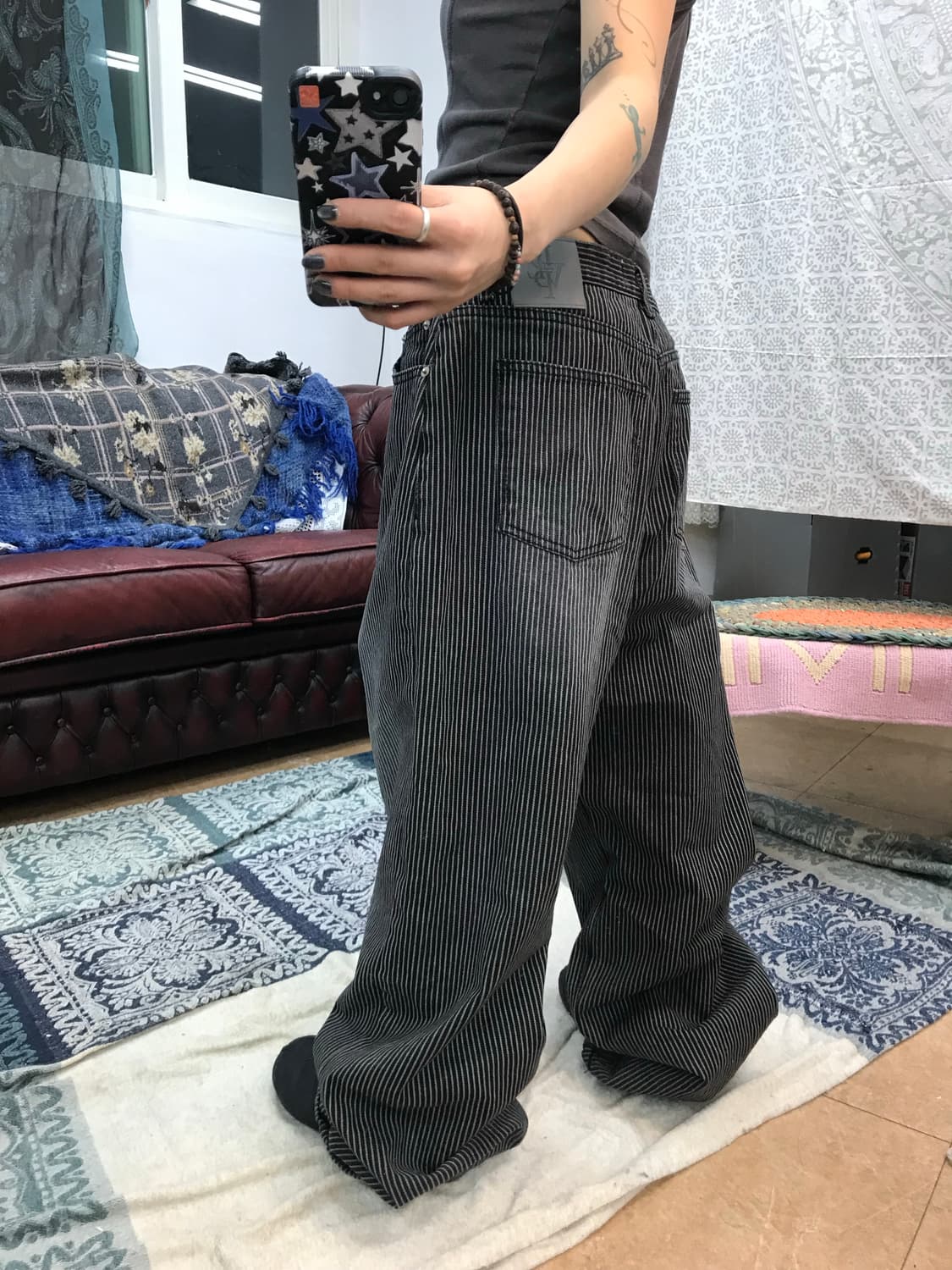 Develop 스트라이프 흑청 데님팬츠  상품이미지2