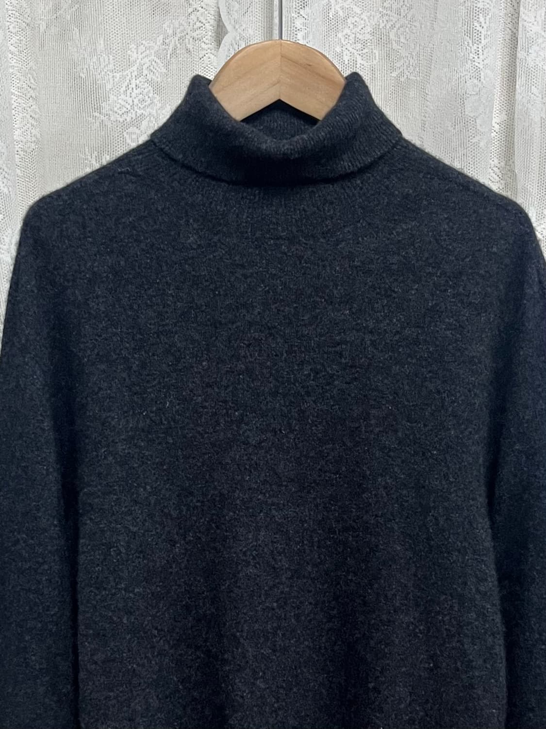 110) LBL 캐시미어 100 폴라 니트 차콜 상품이미지3