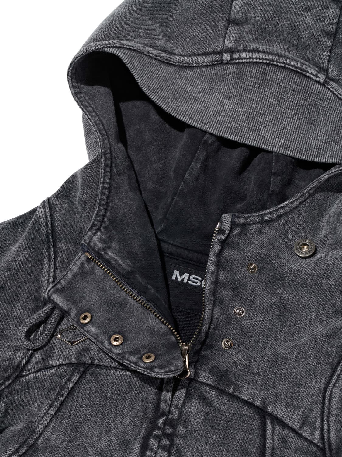 미스치프 컷오프후드 워시드차콜 후드집업 상품이미지3