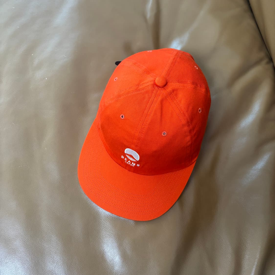 BEAMS 빔즈 빔스 6패널 볼캡 모자 워시드 오렌지 상품이미지5