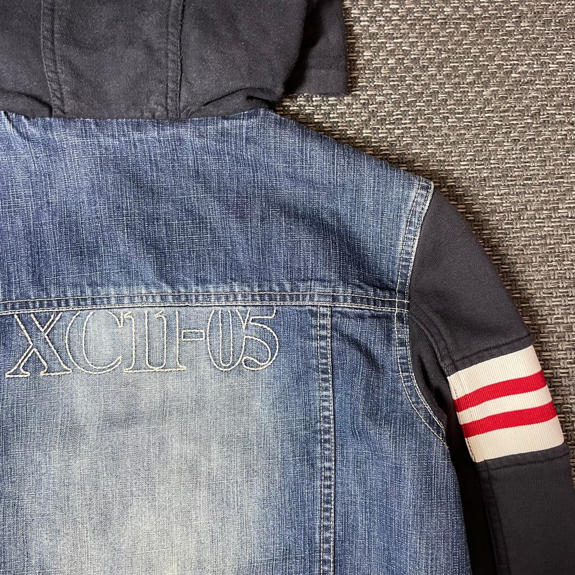 후부 빅로고 배색 후드 데님 자켓 S 상품이미지6