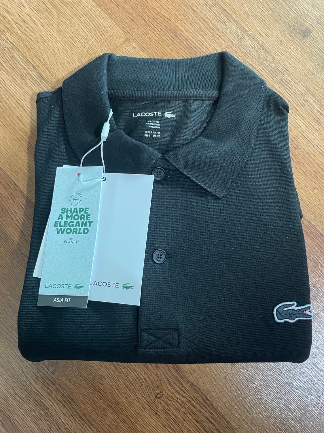 [새상품] 라코스테 긴팔 폴로 카라 티셔츠 스포츠 100사이즈 블랙 상품이미지5