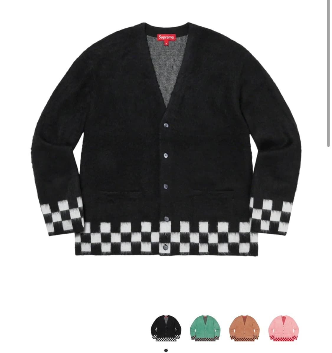 21ss 슈프림 체크보드 가디건 블랙 L 상품이미지5