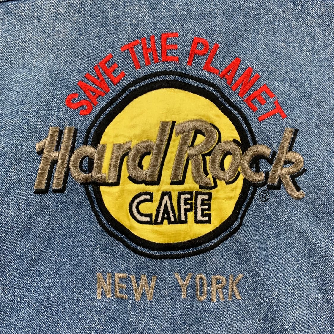 빈티지 하드락 카페 뉴욕 자수로고 데님 자켓 상품이미지2