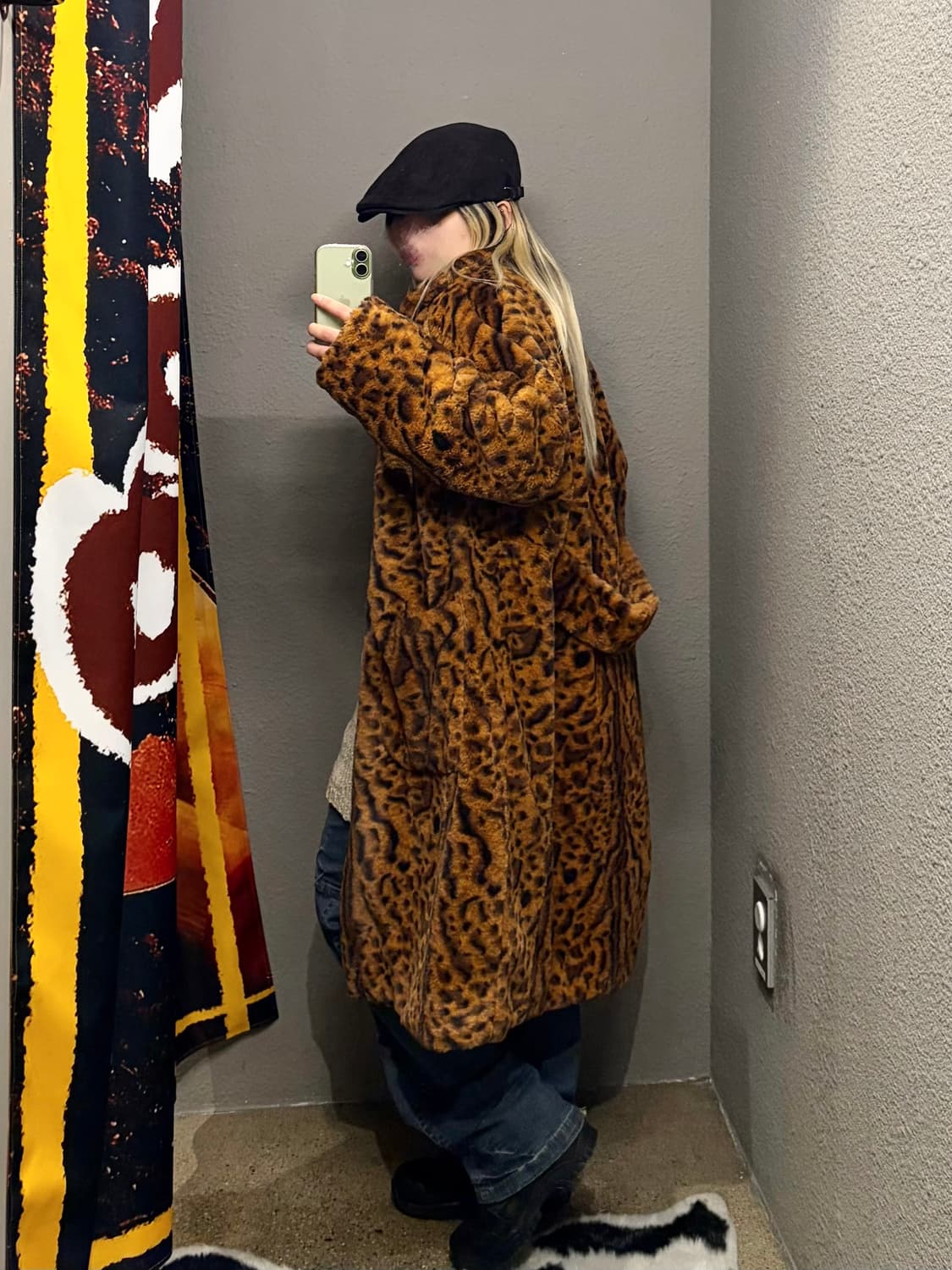 빈티지 레오파드 퍼 코트 상품이미지1