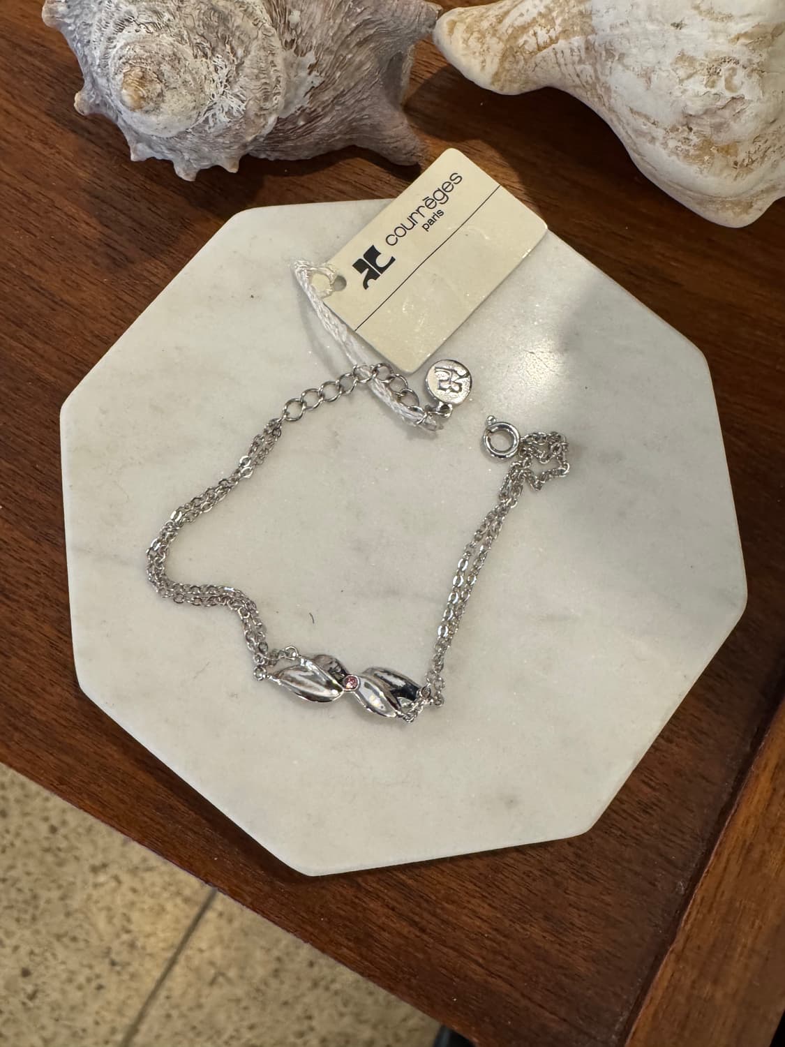 courreges 꾸레쥬 실버 리본 브레이슬릿 팔찌 상품이미지4