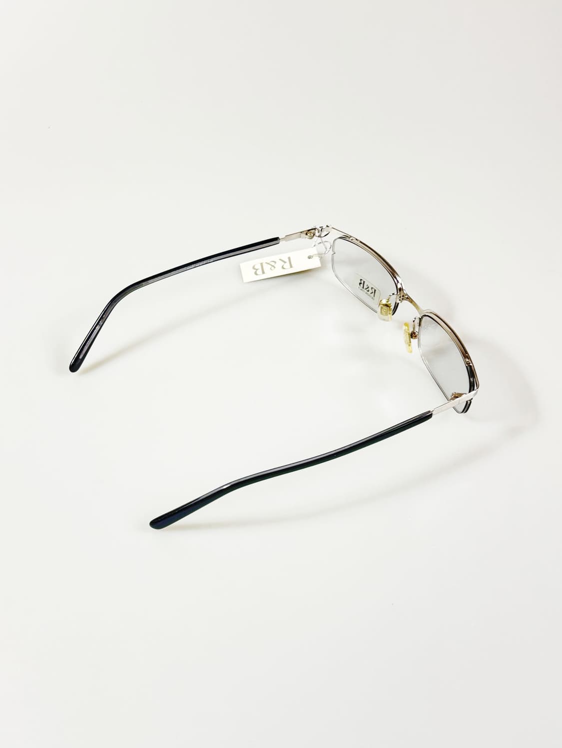 R&B EYEWEAR 실버 반무테 스퀘어 메탈 프레임 빈티지 안경 상품이미지4