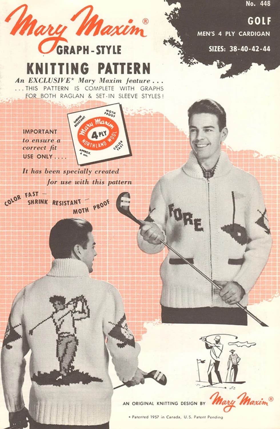 60s 핸드 니트 캐네디언 집업 스웨터 골프 상품이미지9
