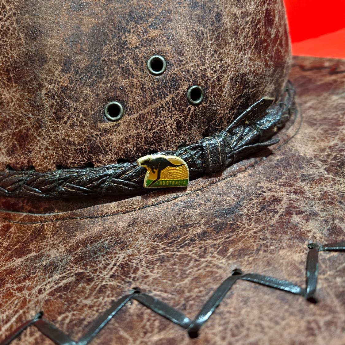 오스트리아 캥거루 가죽 스티치 웨스턴 페도라 57-58호 상품이미지4