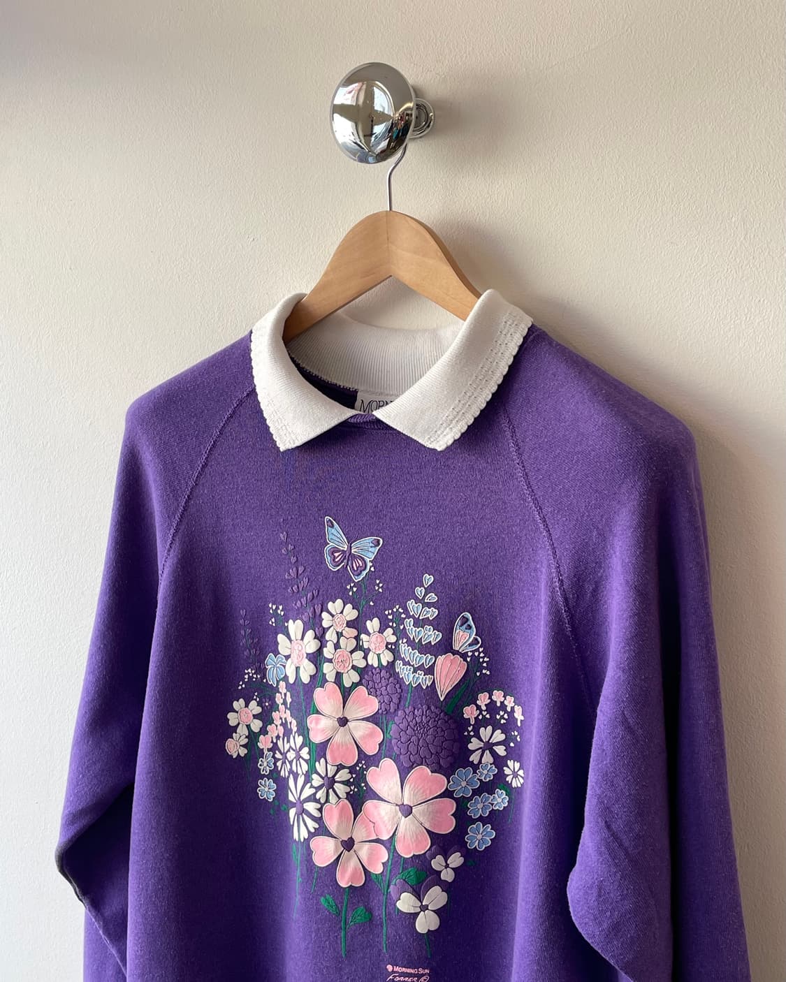 90s USA Morning Sun collar Sweatshirt 🪻 상품이미지2