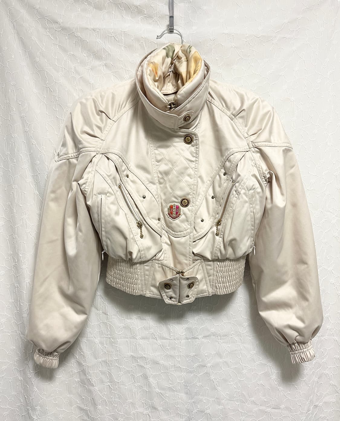 빈티지 00s y2k 글로시 핀턱 크롭 블루종 봄버 자켓 상품이미지1