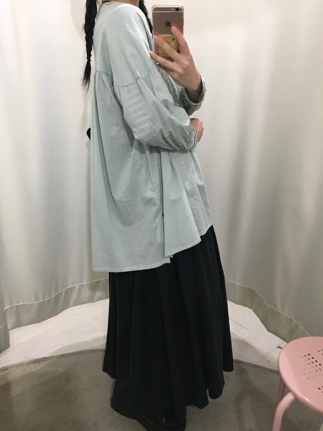 soft mint pleats blouse 상품이미지4