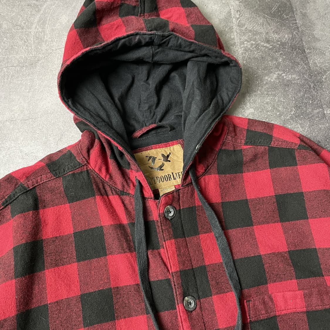 OUTDOOR LIFE 빈티지 체크 플란넬 후드 자켓 A00338 상품이미지2