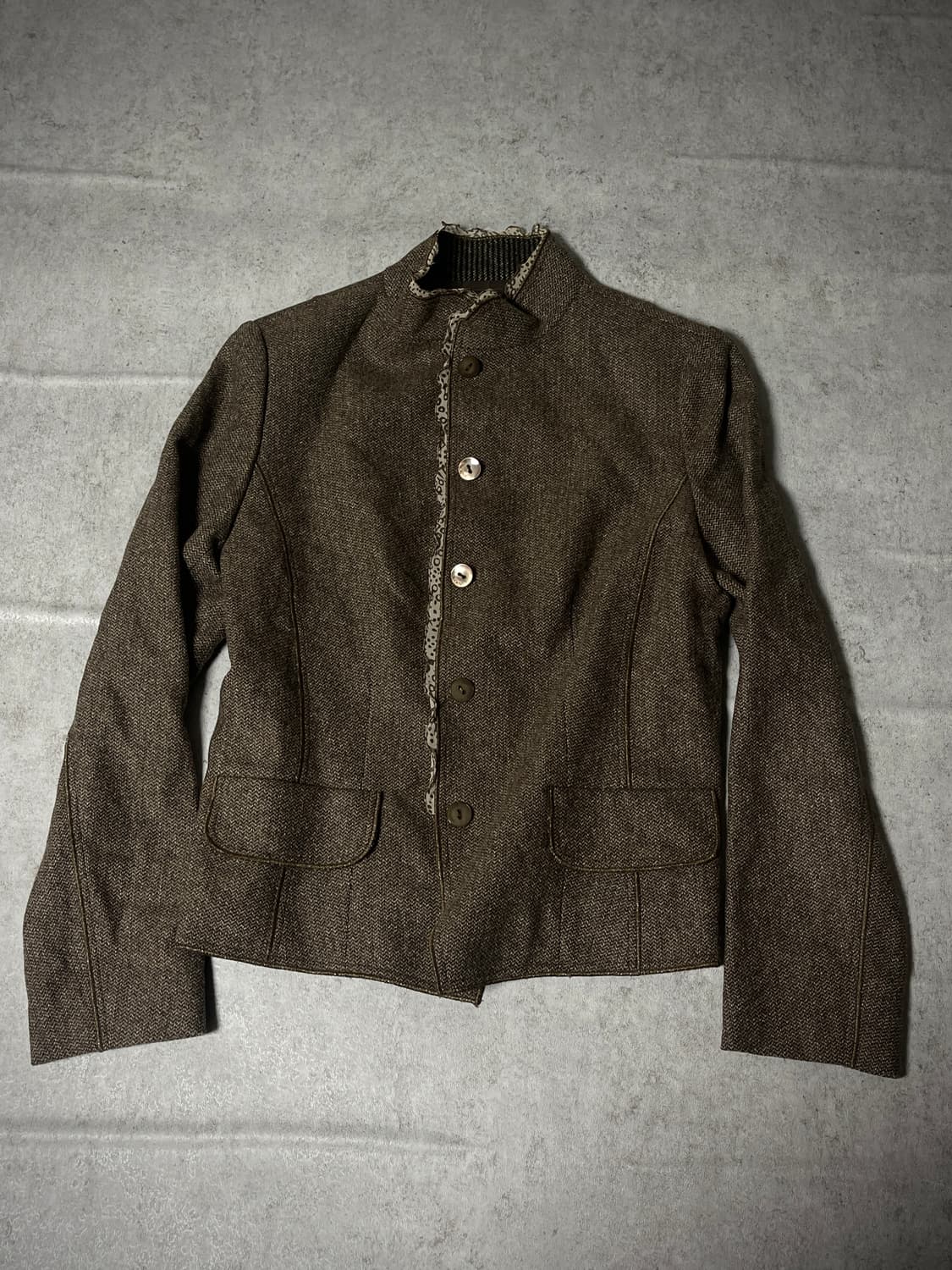 (UNDICI-NOVE)leopard collar highneck jac 상품이미지1