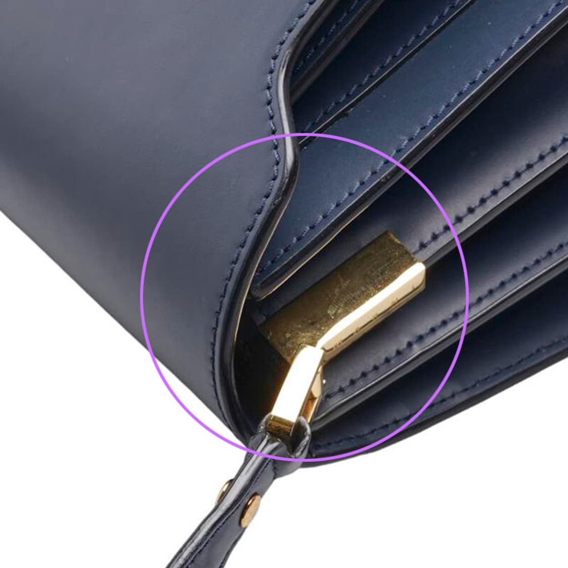 (중고) 마르니 네이비 카프스킨 트렁크 미듐 숄더백 상품이미지8