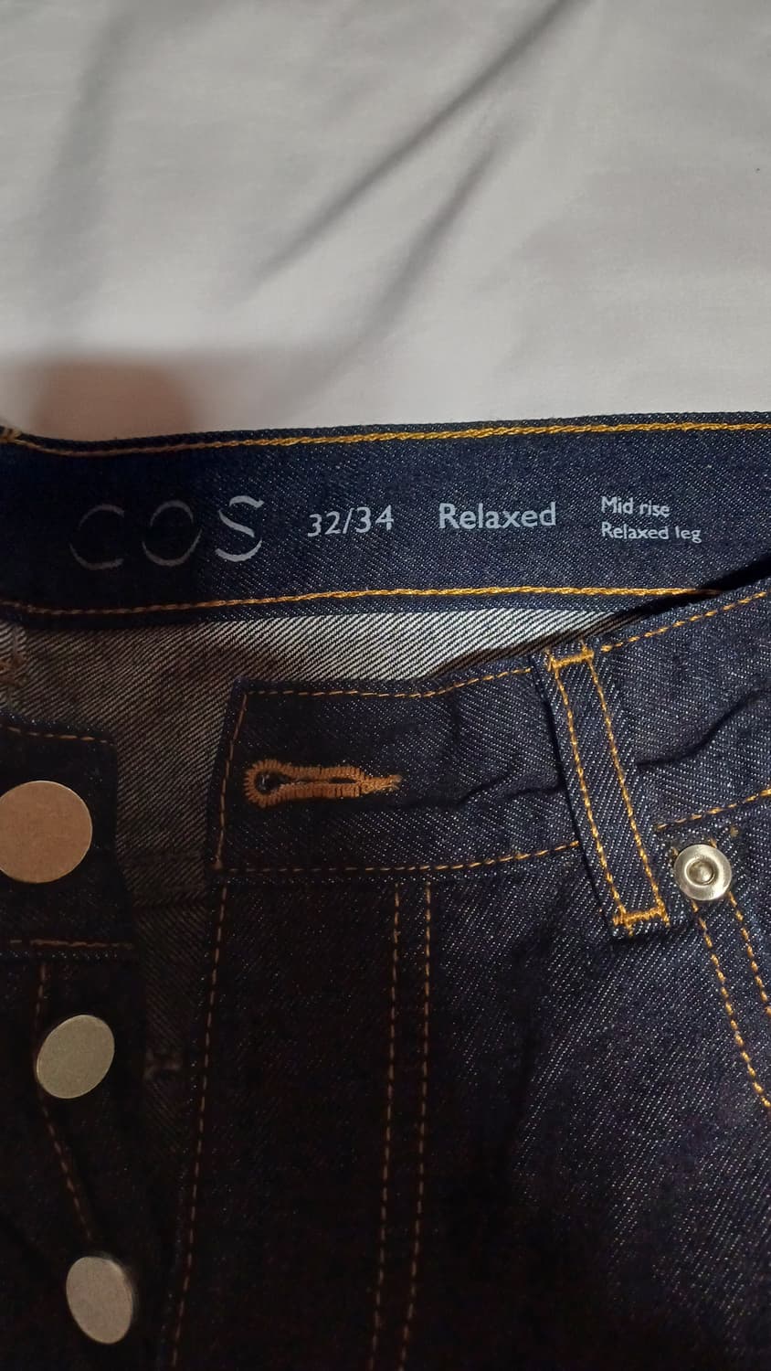 [새제품]32 코스 셀비지 데님팬츠 릴렉스드 진 청바지 생지 테이퍼드핏 상품이미지2