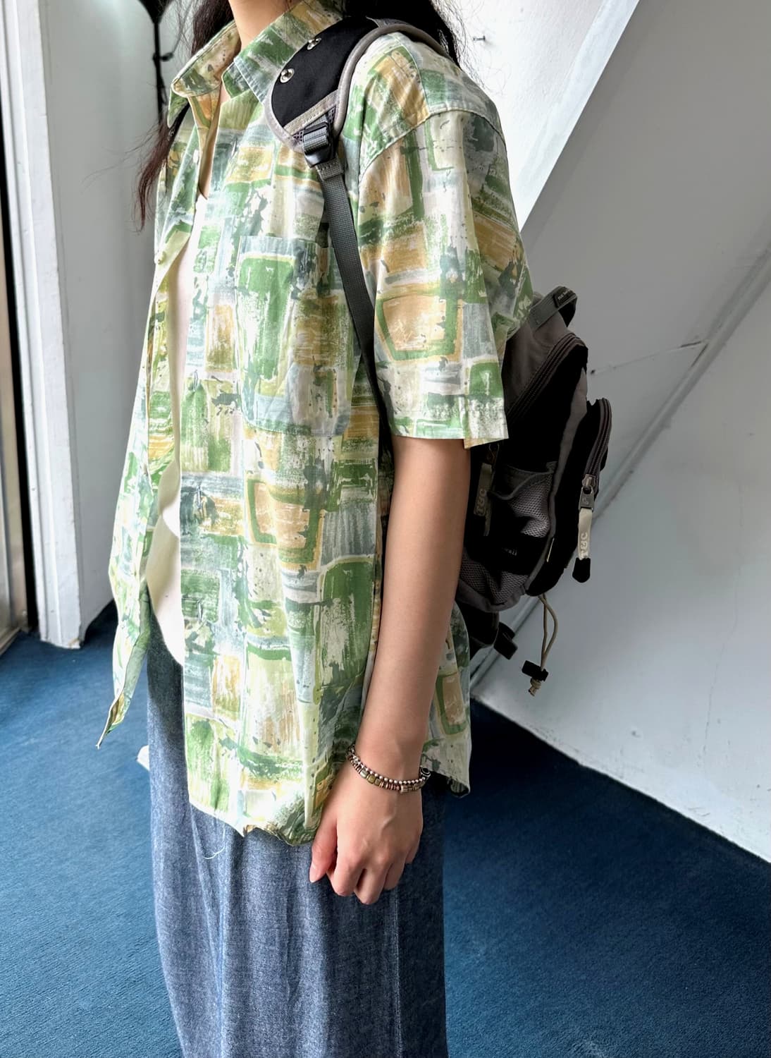 Light cotton poly pattern shirt 상품이미지3