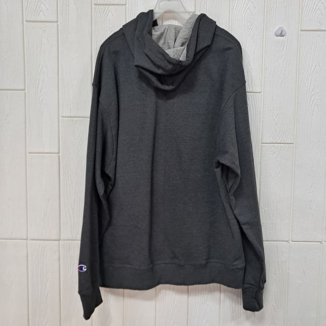 챔피온 로고 기모  후드티 다크 그레이 L 상품이미지2