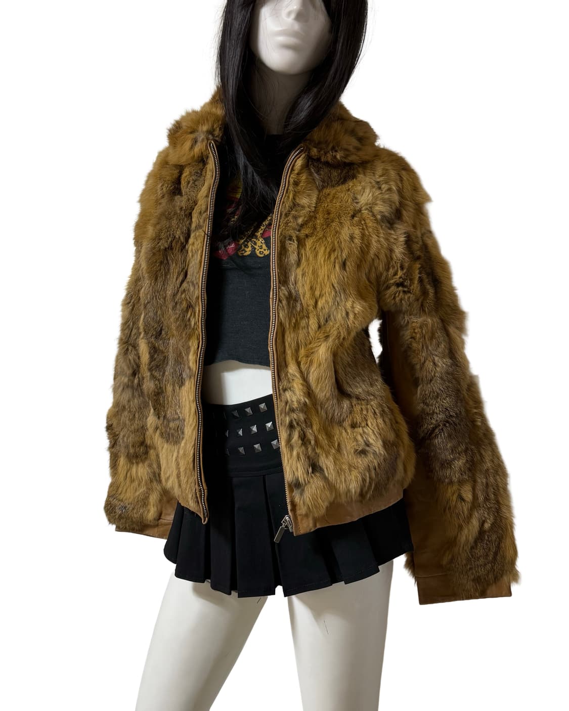 빈티지 리얼 레빗 퍼 양가죽 자켓 상품이미지1