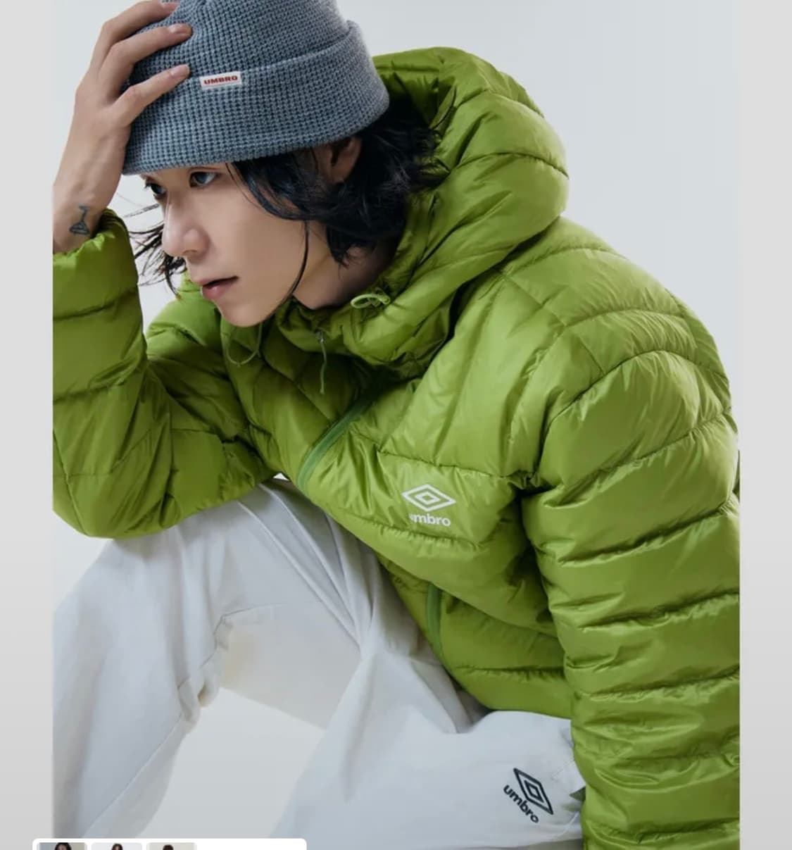 엄브로 패딩 올드그린색 상품이미지1