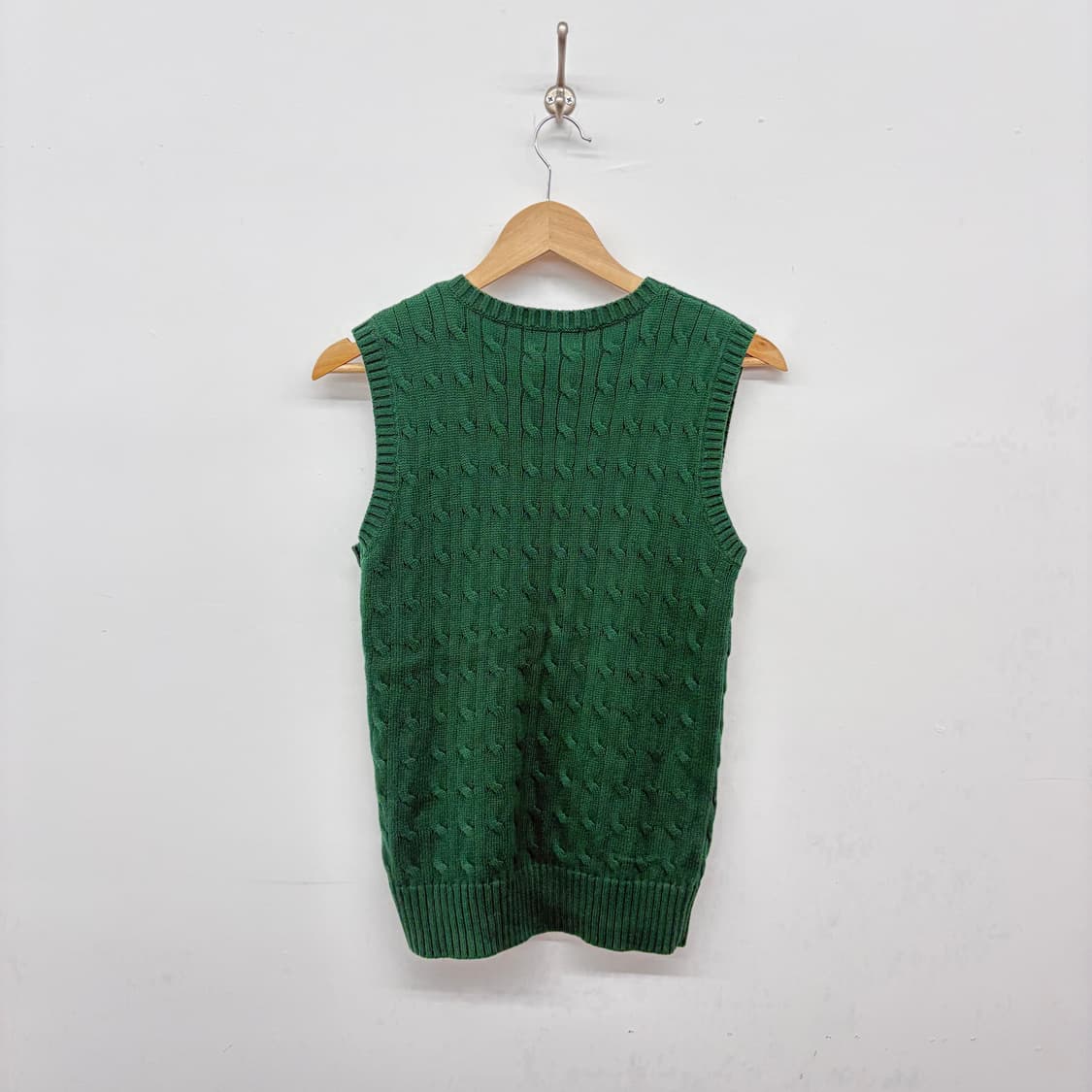 폴로 랄프로렌 케이블 니트 조끼 그린 여L 상품이미지4