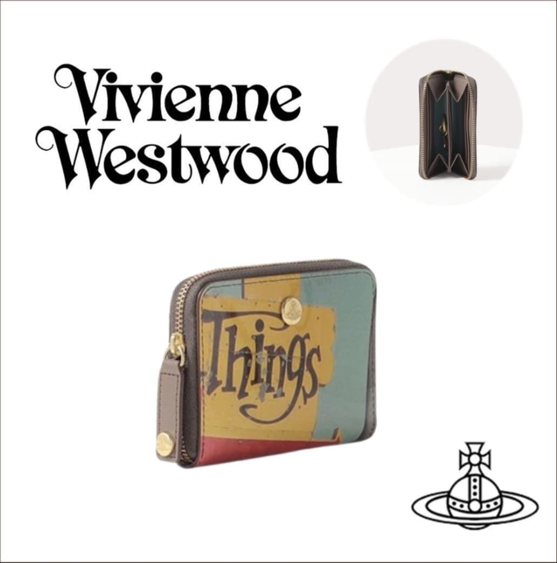 비비안웨스트우드 아카이브 펑크 프린트 에나멜 하프월렛 반지갑 상품이미지1