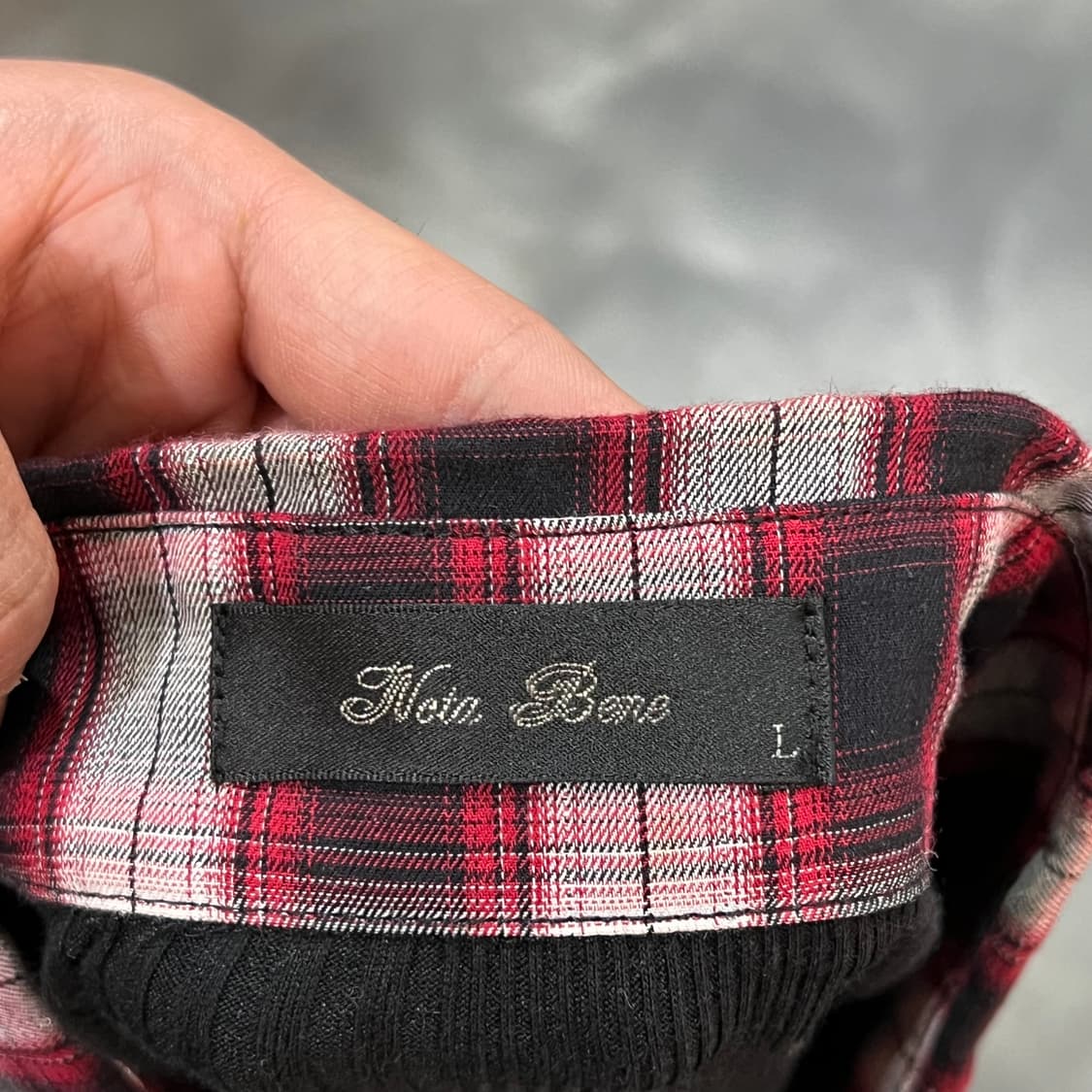  빈티지 골지 체크 하프 카라티 y16647 상품이미지7