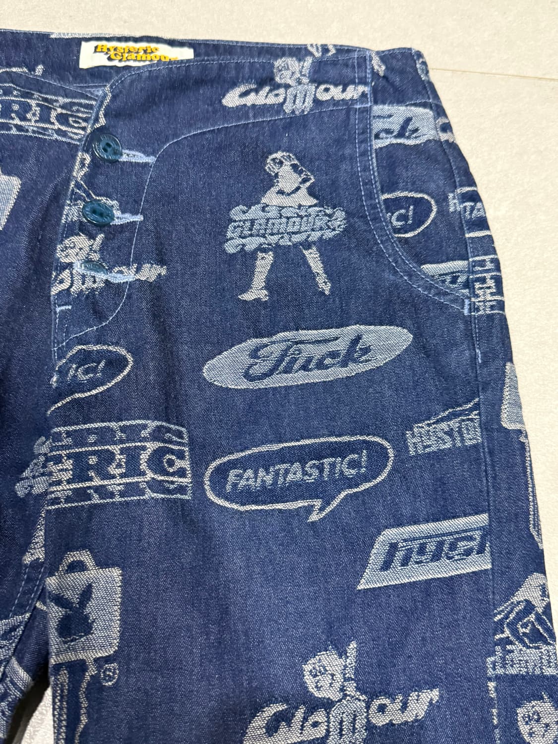 히스테릭 글래머 아카이브 아이코닉 패턴 와이드 데님 청바지  상품이미지2