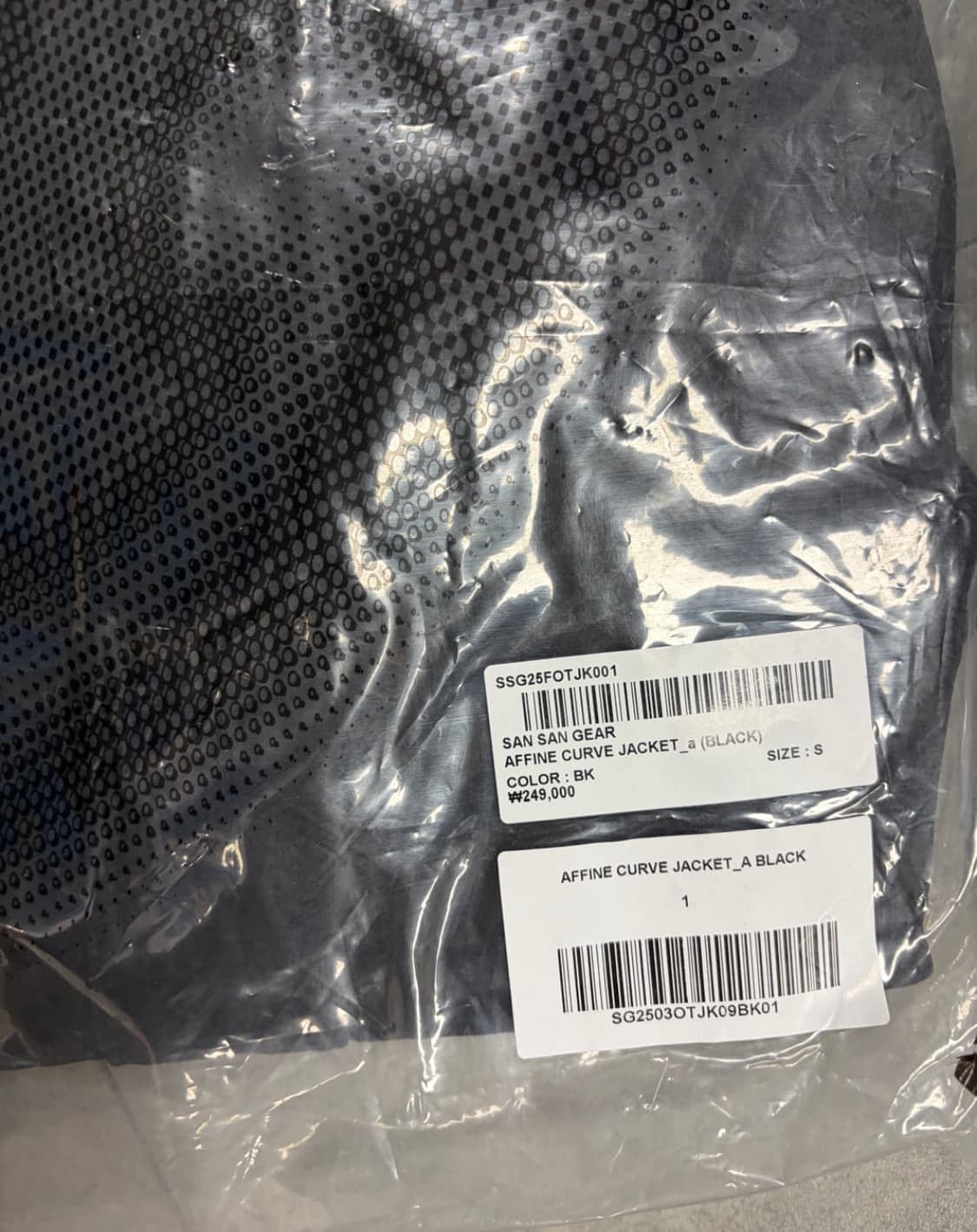 산산기어 어파인 커브 자켓 1size 새상품 상품이미지2