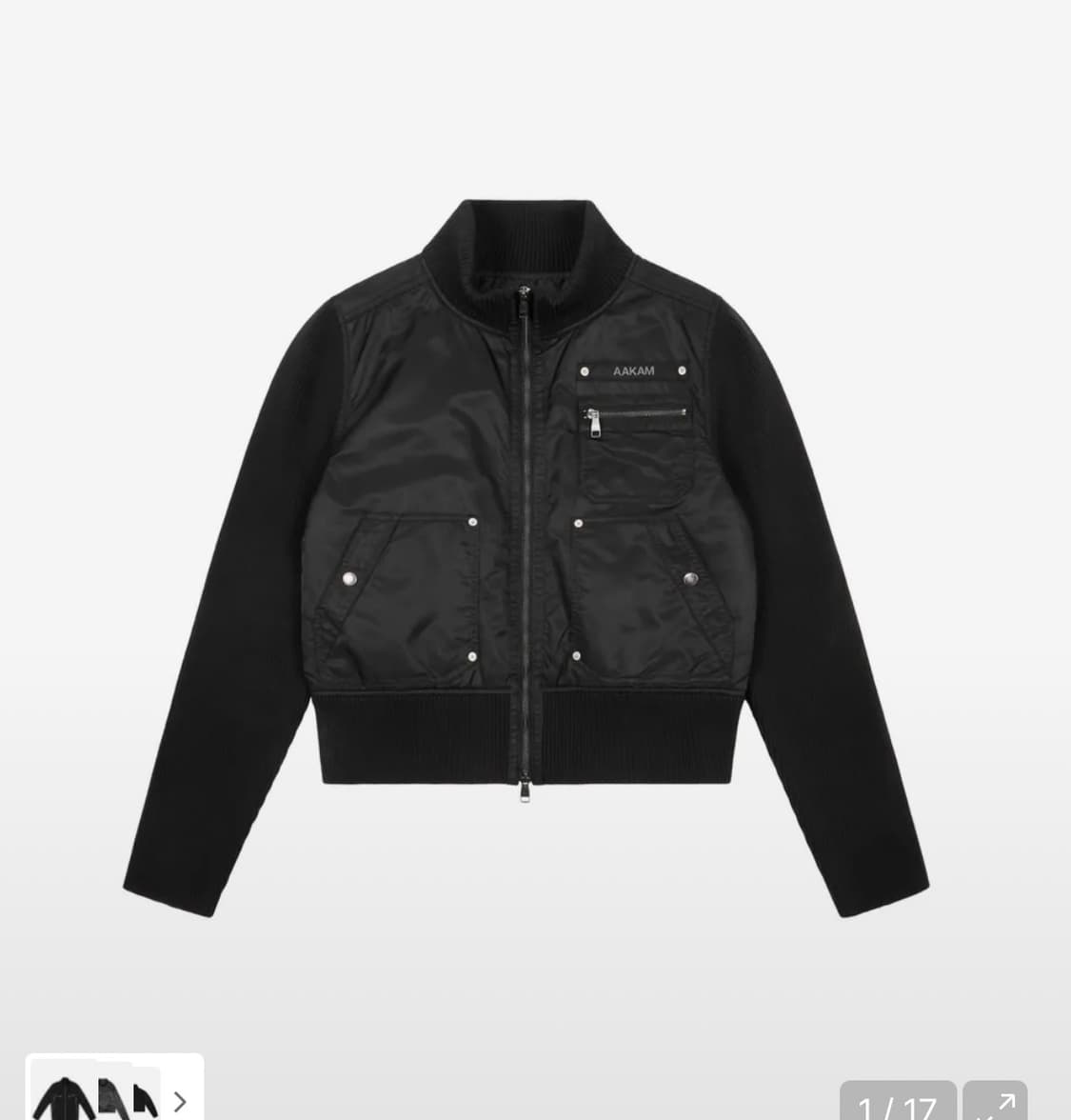 아캄 Knitted Nylon Jacket (Black) 상품이미지1