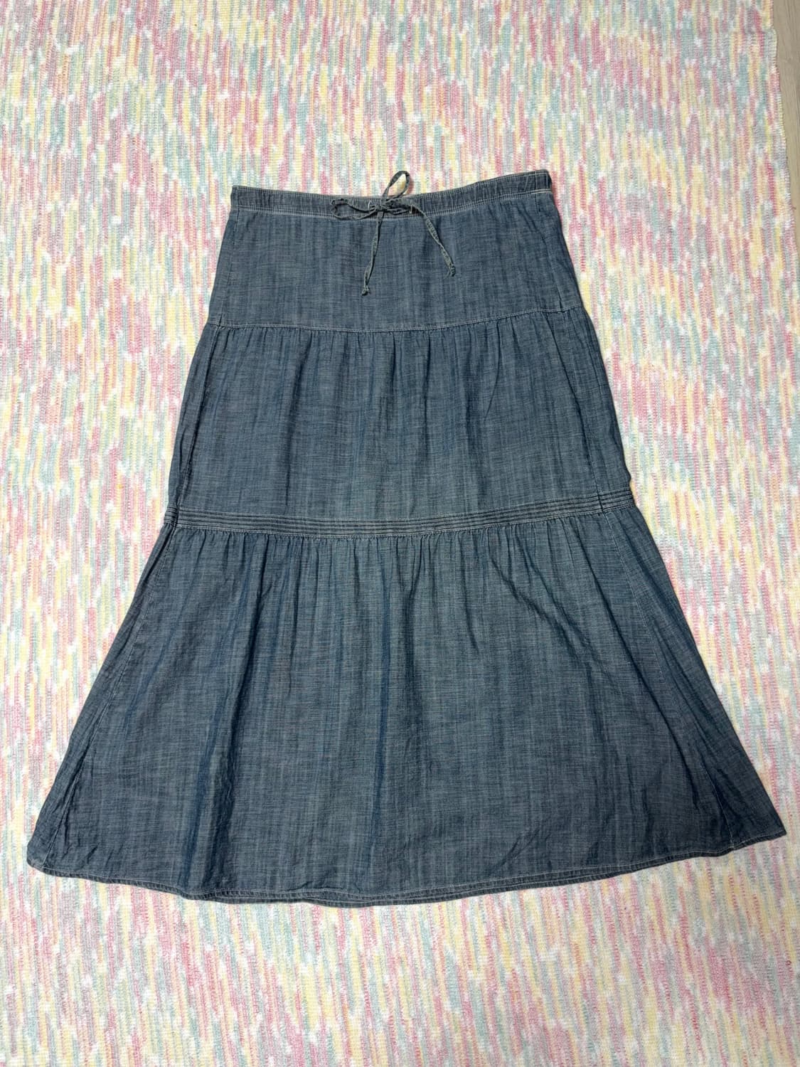 데님 코튼 미디 스커트 상품이미지6