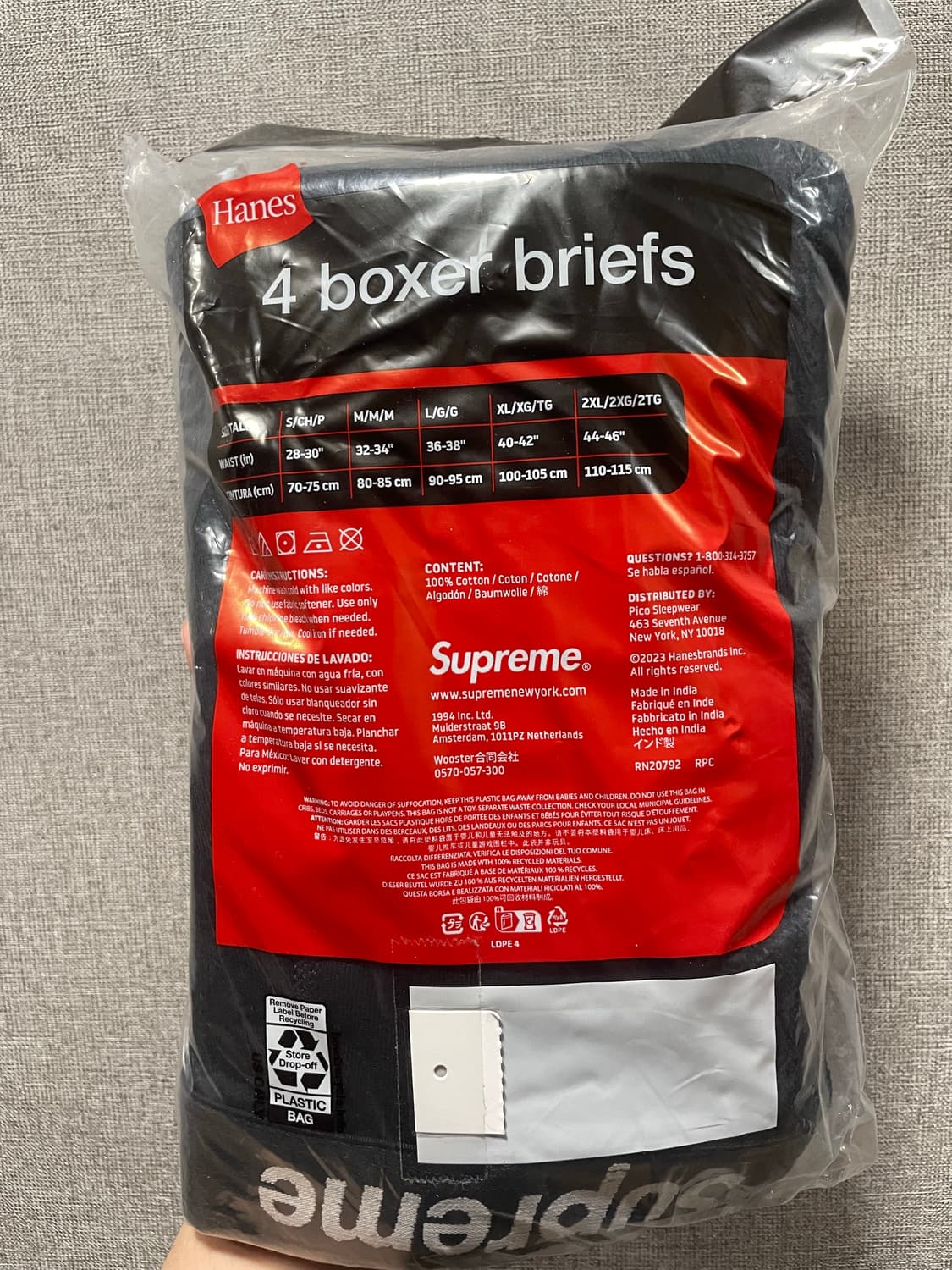 슈프림 팬티 검정 4개 m 상품이미지2