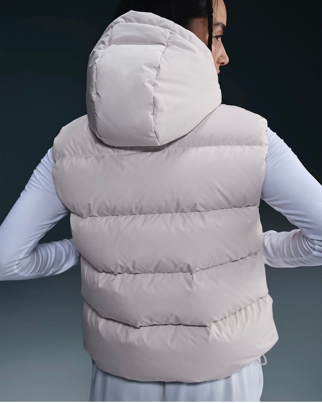 나이키 후드 패딩조끼 크림 상품이미지2