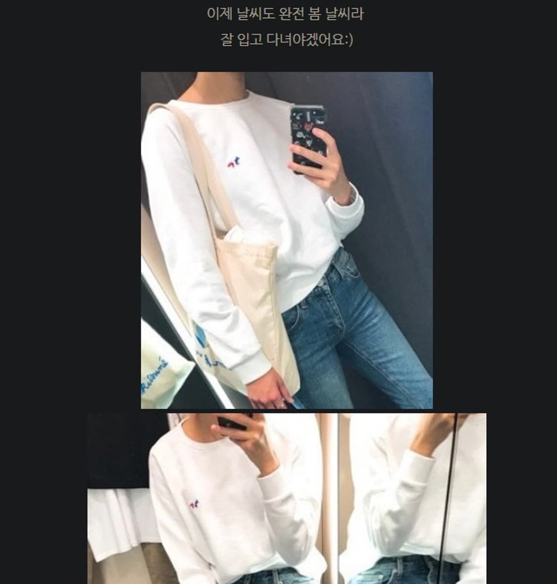 메종키츠네 트라이컬러 폭스 패치 맨투맨  상품이미지9