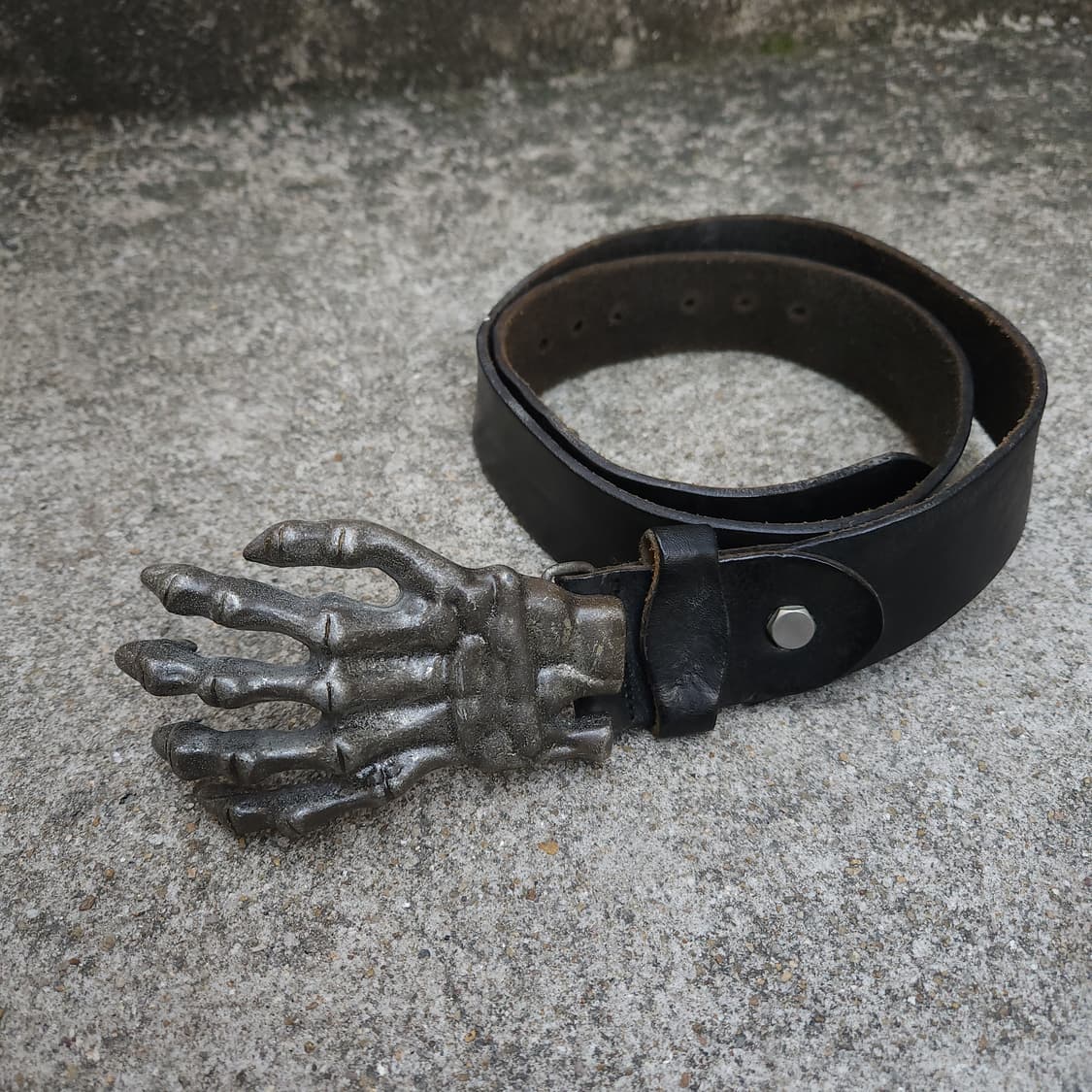 [OS]  ITALIAN CLUB 손 해골 소가죽 벨트 상품이미지1