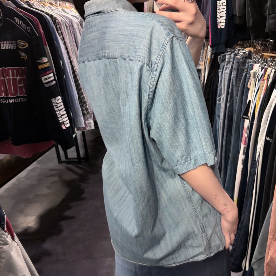[IM] Carhartt 칼하트 워싱 데님 반팔 셔츠 연청 상품이미지6