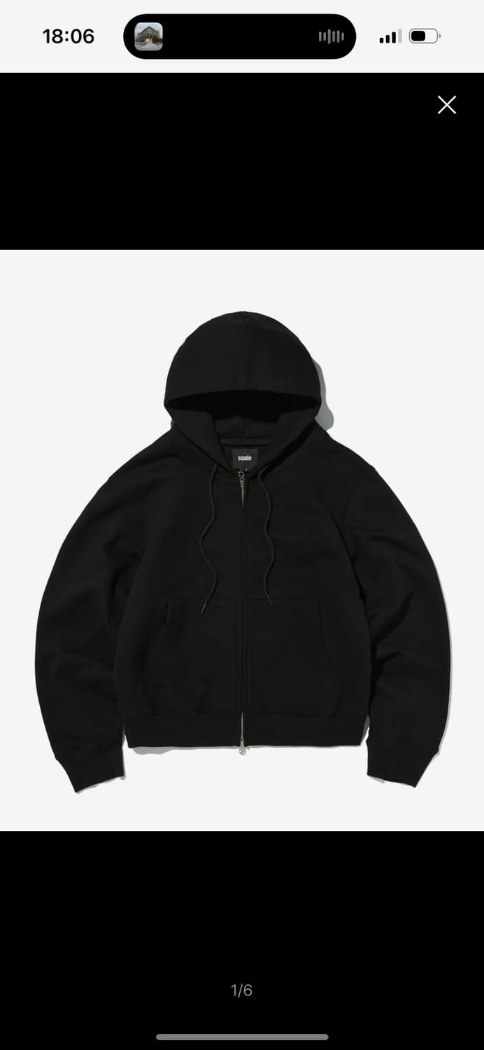 스웨이드 BASIC HOOD ZIP UP [BLACK] 상품이미지1