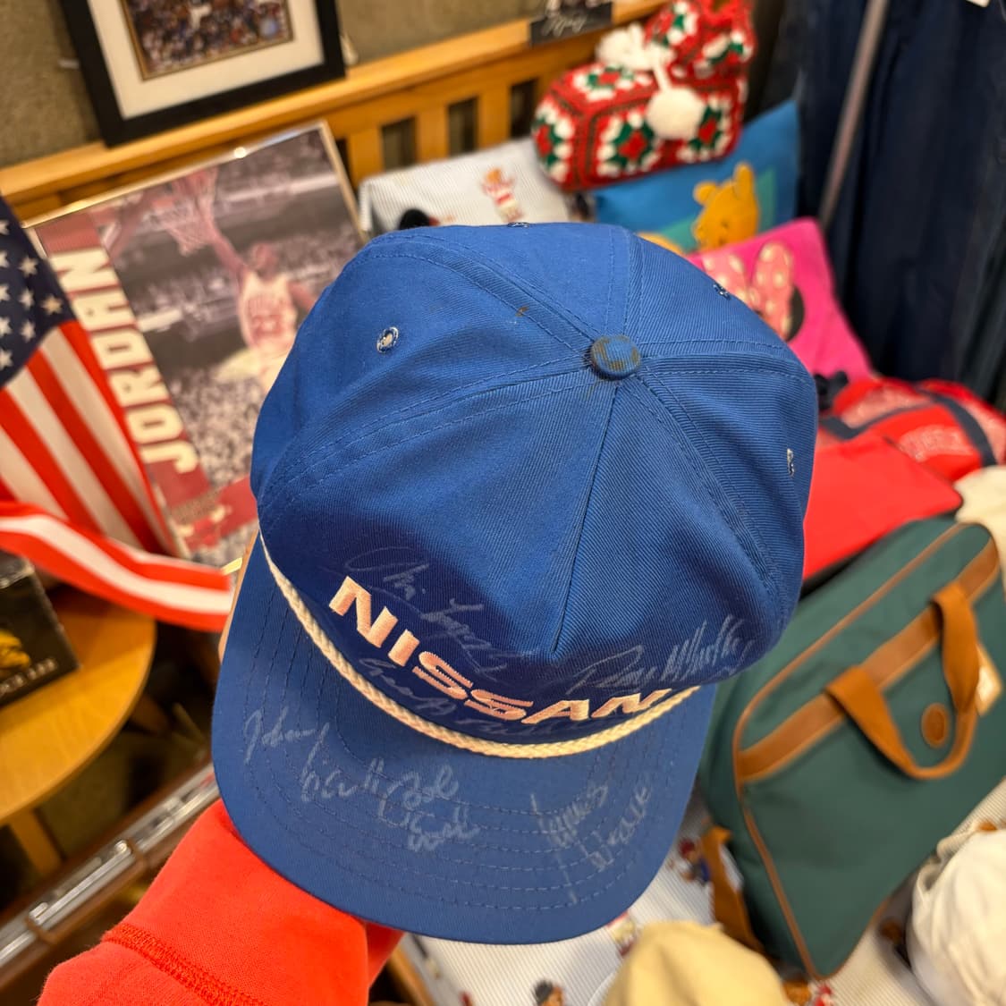 80s Made in USA 빈티지 닛산 레이싱 트러커 매쉬 볼캡 모자  상품이미지6