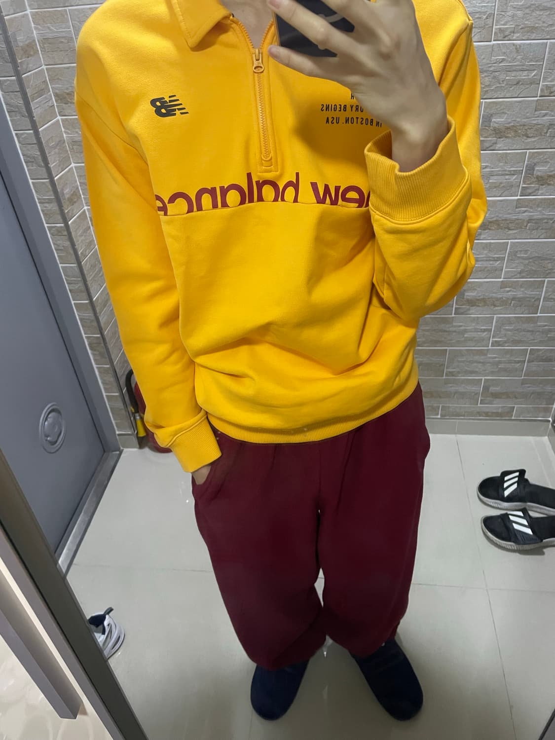 뉴발란스 하프집업 옐로우 M 상품이미지1