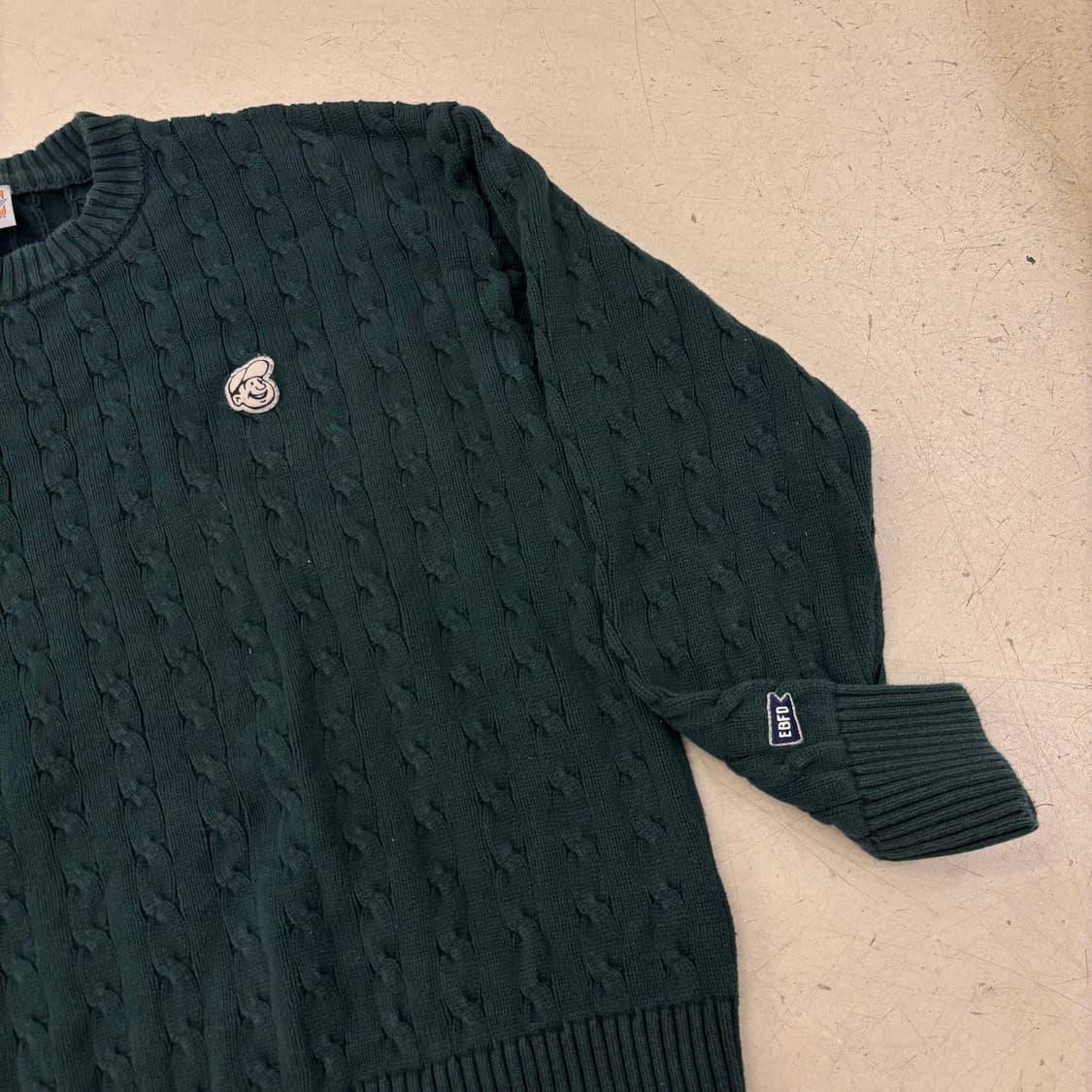 이벳필드 그린 케이블 니트 상품이미지2